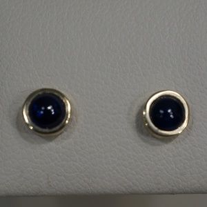 14KY Gold Genuine Sapphire Handmade Earrings
